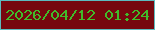 文字の大きさ：5、枠の色：5cbcbf、背景の色：76080f、文字の色：40bc2a 無料ブログパーツのブログ時計