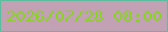 文字の大きさ：3、枠の色：5cbe9e、背景の色：c1a1b3、文字の色：87d520 無料ブログパーツのブログ時計