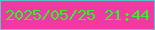 文字の大きさ：2、枠の色：5cc1ce、背景の色：f139a1、文字の色：29f628 無料ブログパーツのブログ時計