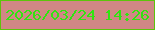 文字の大きさ：5、枠の色：5cc40b、背景の色：d08785、文字の色：30e511 無料ブログパーツのブログ時計