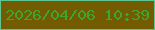 文字の大きさ：4、枠の色：5cc592、背景の色：735b01、文字の色：3da630 無料ブログパーツのブログ時計