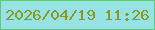 文字の大きさ：4、枠の色：5cc880、背景の色：97e3e2、文字の色：8b981f 無料ブログパーツのブログ時計