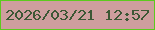 文字の大きさ：4、枠の色：5cca1e、背景の色：ce9e9e、文字の色：3c5735 無料ブログパーツのブログ時計