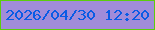 文字の大きさ：3、枠の色：5ccd0c、背景の色：a18cd9、文字の色：0a5be5 無料ブログパーツのブログ時計
