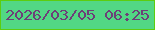 文字の大きさ：2、枠の色：5ccd0f、背景の色：52d784、文字の色：6d3f78 無料ブログパーツのブログ時計