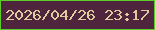 文字の大きさ：3、枠の色：5ccd26、背景の色：4e253c、文字の色：dfcb9e 無料ブログパーツのブログ時計
