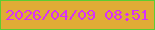 文字の大きさ：2、枠の色：5ccd32、背景の色：e0ac36、文字の色：d830f7 無料ブログパーツのブログ時計