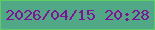 文字の大きさ：1、枠の色：5cce64、背景の色：51a886、文字の色：811296 無料ブログパーツのブログ時計