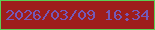 文字の大きさ：5、枠の色：5ccf54、背景の色：9e1d1c、文字の色：7459b8 無料ブログパーツのブログ時計