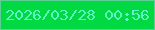 文字の大きさ：1、枠の色：5cd094、背景の色：01d943、文字の色：5ff8c3 無料ブログパーツのブログ時計