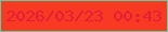 文字の大きさ：4、枠の色：5cd0a0、背景の色：f83a23、文字の色：e41c3a 無料ブログパーツのブログ時計