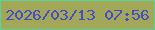 文字の大きさ：3、枠の色：5cd29b、背景の色：a2a857、文字の色：464cc7 無料ブログパーツのブログ時計