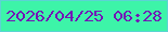 文字の大きさ：2、枠の色：5cd3d3、背景の色：3df4a8、文字の色：7316b6 無料ブログパーツのブログ時計