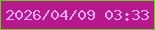文字の大きさ：2、枠の色：5cd515、背景の色：b9178e、文字の色：f8aaf7 無料ブログパーツのブログ時計