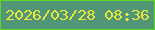 文字の大きさ：1、枠の色：5cd524、背景の色：509677、文字の色：e9e83a 無料ブログパーツのブログ時計