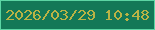 文字の大きさ：3、枠の色：5cd5a4、背景の色：137857、文字の色：bab345 無料ブログパーツのブログ時計