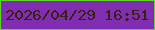 文字の大きさ：3、枠の色：5cd729、背景の色：802db1、文字の色：382014 無料ブログパーツのブログ時計