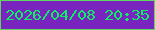 文字の大きさ：3、枠の色：5cd75b、背景の色：7924bf、文字の色：0cf164 無料ブログパーツのブログ時計