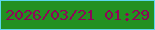 文字の大きさ：5、枠の色：5cd7ed、背景の色：239021、文字の色：900459 無料ブログパーツのブログ時計