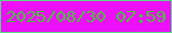 文字の大きさ：2、枠の色：5cd885、背景の色：ee0ffb、文字の色：44c438 無料ブログパーツのブログ時計