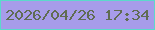 文字の大きさ：4、枠の色：5cd9cb、背景の色：a79cea、文字の色：606c53 無料ブログパーツのブログ時計