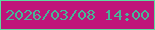 文字の大きさ：5、枠の色：5cdb9f、背景の色：bf147a、文字の色：47b697 無料ブログパーツのブログ時計