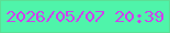 文字の大きさ：2、枠の色：5cde95、背景の色：4ff4aa、文字の色：ce41ee 無料ブログパーツのブログ時計