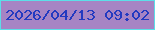 文字の大きさ：2、枠の色：5cdee8、背景の色：a684c4、文字の色：233ac0 無料ブログパーツのブログ時計