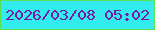 文字の大きさ：3、枠の色：5ce053、背景の色：32ebec、文字の色：751ba5 無料ブログパーツのブログ時計