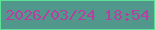 文字の大きさ：3、枠の色：5ce296、背景の色：51978c、文字の色：b5409f 無料ブログパーツのブログ時計