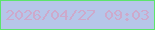 文字の大きさ：5、枠の色：5ce46d、背景の色：b6c6e9、文字の色：cda9cb 無料ブログパーツのブログ時計