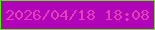 文字の大きさ：1、枠の色：5ce71f、背景の色：af04b7、文字の色：e63eb8 無料ブログパーツのブログ時計