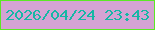 文字の大きさ：3、枠の色：5ce825、背景の色：d5a3d3、文字の色：16b7a5 無料ブログパーツのブログ時計