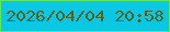 文字の大きさ：2、枠の色：5ce85a、背景の色：0ac8e4、文字の色：4f6223 無料ブログパーツのブログ時計