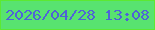 文字の大きさ：3、枠の色：5ce932、背景の色：58e370、文字の色：4f63d7 無料ブログパーツのブログ時計