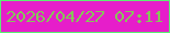 文字の大きさ：3、枠の色：5cee73、背景の色：e61eca、文字の色：87c45a 無料ブログパーツのブログ時計