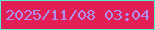 文字の大きさ：4、枠の色：5ceed1、背景の色：e11f54、文字の色：af90f1 無料ブログパーツのブログ時計