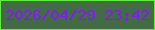 文字の大きさ：1、枠の色：5cf133、背景の色：436c46、文字の色：841afb 無料ブログパーツのブログ時計