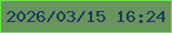 文字の大きさ：3、枠の色：5cf236、背景の色：69945c、文字の色：1a375f 無料ブログパーツのブログ時計