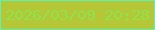 文字の大きさ：2、枠の色：5cf2b4、背景の色：b5c637、文字の色：8be44d 無料ブログパーツのブログ時計