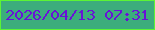 文字の大きさ：3、枠の色：5cf435、背景の色：3cad7c、文字の色：6912d7 無料ブログパーツのブログ時計