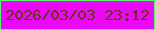 文字の大きさ：2、枠の色：5cf571、背景の色：e909f5、文字の色：6b3015 無料ブログパーツのブログ時計