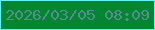 文字の大きさ：1、枠の色：5cf5f6、背景の色：038532、文字の色：558e91 無料ブログパーツのブログ時計