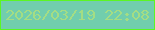 文字の大きさ：3、枠の色：5cf623、背景の色：71cead、文字の色：a4dd84 無料ブログパーツのブログ時計