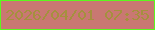 文字の大きさ：4、枠の色：5cf71e、背景の色：c97872、文字の色：a5903e 無料ブログパーツのブログ時計