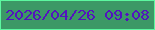文字の大きさ：1、枠の色：5cf7a0、背景の色：3c9866、文字の色：5313be 無料ブログパーツのブログ時計