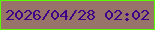 文字の大きさ：1、枠の色：5cf903、背景の色：97736a、文字の色：3e0288 無料ブログパーツのブログ時計