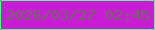 文字の大きさ：2、枠の色：5cfa97、背景の色：c91cd5、文字の色：6a6c5e 無料ブログパーツのブログ時計