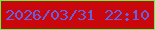 文字の大きさ：1、枠の色：5cfb43、背景の色：c9070d、文字の色：6262e2 無料ブログパーツのブログ時計