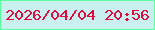 文字の大きさ：1、枠の色：5cfda0、背景の色：caefef、文字の色：df0d3f 無料ブログパーツのブログ時計